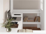 Loft Bed Frame with Desk White 90 x 200 cm Engineered Wood 3410451