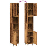 Bathroom Cabinet Old Wood 30x30x190 cm Engineered Wood 857196