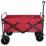 Folding Wagon Red 89 x 63 x 96 cm Steel and Polyester Oxford 42020659