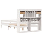 ZNTS Bookcase Bed without Mattress White 120x200cm Solid Wood Pine 3322262