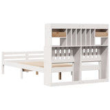 ZNTS Bookcase Bed without Mattress White 120x200cm Solid Wood Pine 3322262
