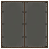 Garden Table with Glass Top Brown 90x90x75 cm Poly Rattan 365587