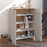Shoe Cabinet HAMAR White 85x40x108 cm Solid Wood Pine 340517