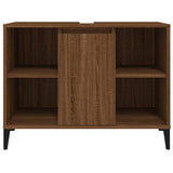 Sink Cabinet Brown Oak 80x33x60 cm Engineered Wood 821299