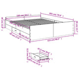 Bed Frame with Drawers without Mattress White 150x200 cm King Size 3280286