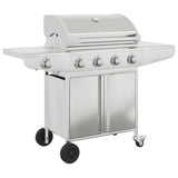 Gas BBQ Grill with 5 Burners Silver Stainless Steel 3214256