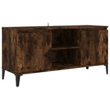 TV Cabinet with Metal Legs Smoked Oak 103.5x35x50 cm 813161