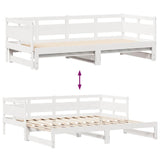 Daybed with Trundle and Drawers without Mattress White 90x200 cm 3302232