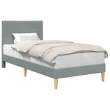 Bed Frame with Headboard Light Grey 90 x 190 cm Fabric 42027612