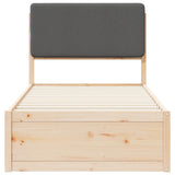 Bed Frame with Upholstered Headboard Dark Grey 100 x 200 cm 877650