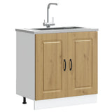 Sink Base Cabinet Kalmar Artisan Oak 80x46x81.5 cm Engineered Wood 853456