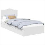 Storage Bed with Headboard White 100 x 200 cm Engineered Wood 3413124