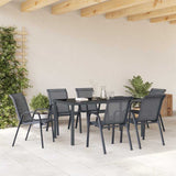 318784 Stackable Garden Chairs 6 pcs Grey Textilene Fabric