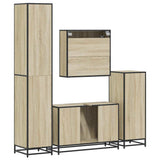 4 Piece Bathroom Furniture Set Sonoma Oak Engineered Wood 3301191