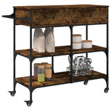 Kitchen Trolley Smoked Oak 105x42x95 cm Engineered Wood 842378