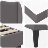 Bed Frame with Headboard Grey 90 x 190 cm Faux Leather 3415268