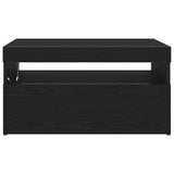 TV Cabinet with LED Black Oak 75 x 35 x 40 cm Engineered Wood 862557