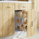 3-Tier Pull-out Kitchen Wire Basket Silver 47x35x56 cm 50970