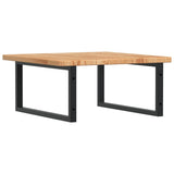 Basin Shelf Wall Mounted Steel and Solid Wood Oak 3302477