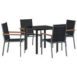Garden Dining Set 5 pcs Black Powder-coated Steel 3379087