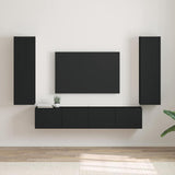 TV Wall Cabinet 2 pcs Black 30 x 31 x 100 cm Engineered Wood 892312