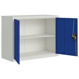 ZNTS File Cabinet Light Grey and Blue 90x40x70 cm Steel 339726