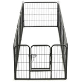 Dog Playpen 8 Panels Steel 80x60 cm Black 170572