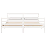 Bed Frame without Mattress White 200x200 cm Solid Wood Pine 3305835