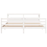 Bed Frame without Mattress White 200x200 cm Solid Wood Pine 3305835