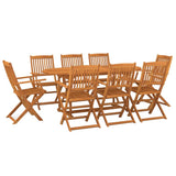 Dining Set Natural Wood Solid Acacia wood Large Foldable 3086971