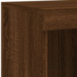 Sideboard with LED Lights Brown Oak 202x37x100 cm 3209190