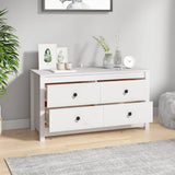 Side Cabinet White 100x40x54 cm Solid Wood Pine 821775