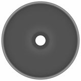 146972 Luxury Bathroom Basin Round Matt Dark Grey 32,5x14 cm Ceramic