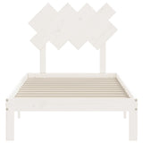 Bed Frame without Mattress White Single Solid Wood Pine 3193692
