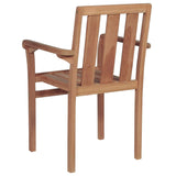 ZNTS Stackable Garden Chairs 2 pcs Solid Teak Wood 43041