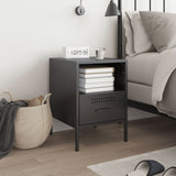 ZNTS Bedside Cabinet Black 36x39x50.5 cm Steel 843054