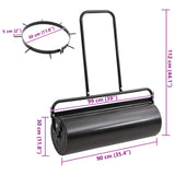 Garden Lawn Roller Pull with Aerator Clamps 30 x 90 cm Steel 3422171