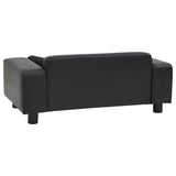 170954 Dog Sofa Black 81x43x31 cm Plush and Faux Leather