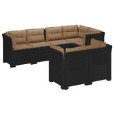 7-Seater Garden Sofa with Cushions Rattan Look PP Anthracite 3444160