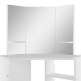 Corner Dressing Table Cosmetic Table Make-up Table White 288451