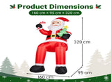10.5FT Christmas Inflatable Sitting Santa Claus with 6 LED Lights, 210D Polyester, Drawstring 25606911