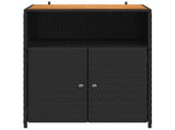 Cabinet Black 70 x 50 x 87 cm Polyester and Roly Ratten 42026912