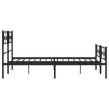 Metal Bed Frame without Mattress with Footboard Black 150x200cm 355287