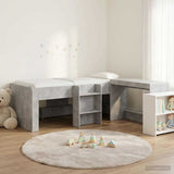 Kids'High Bed Frame with Desk 2 pcs Concrete Grey 3423457