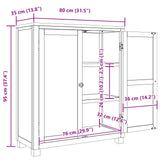 Cabinet with Storage with Door Brown Solid Oak Wood 4106554
