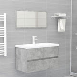 Sink Cabinet with Built-in Basin Concrete Grey Engineered Wood 3071643