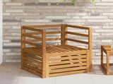 Outdoor Sofa Solid Acacia Wood Natural 3436334