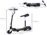 Powered E-Scooter Ride-On, with Brakes, Adjustable Seat, Adjustable Handlebars, Black T3398P349426