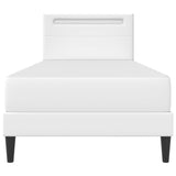 Bed Frame with LED Strip Lights White 90 x 190 cm Faux Leather 3415284