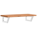 Basin Shelf Wall Mounted Steel and Solid Wood Beech 3302366